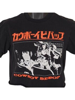 Cowboy Bebop Crop Top T Shirt Womens Size Small Black Japanese Anime Series